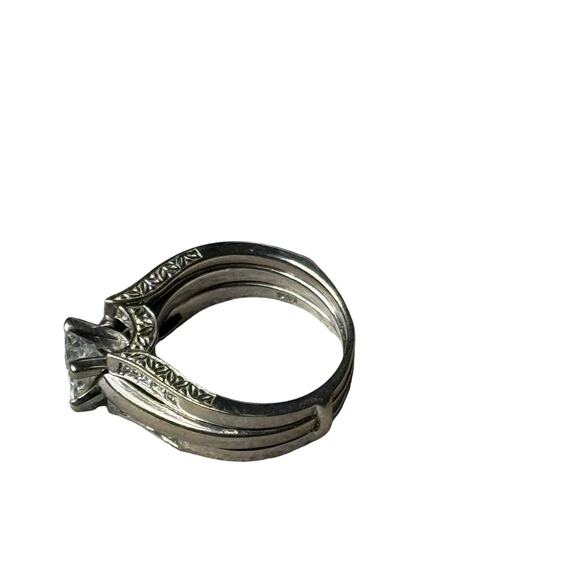 Kay's Jewelers 1 Carat Princess Cut Solitaire Engagement Ring & Wedding Band 6.5 - Picture 8 of 16